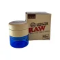 Blue Glass 3pc Wood and Glass Storage Grinder RAW Natural Wood Grinder 65mm Fine Grind - Smoke ATX 