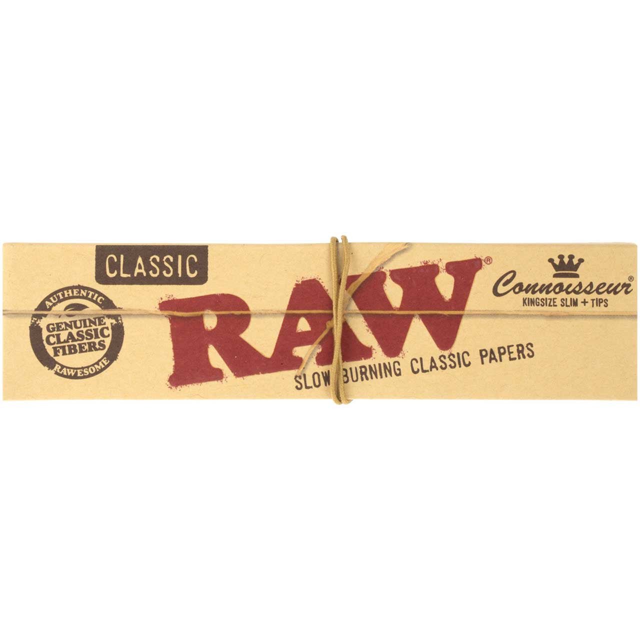 King Size Connoisseur Classic Slim w Tips RAW - Smoke ATX