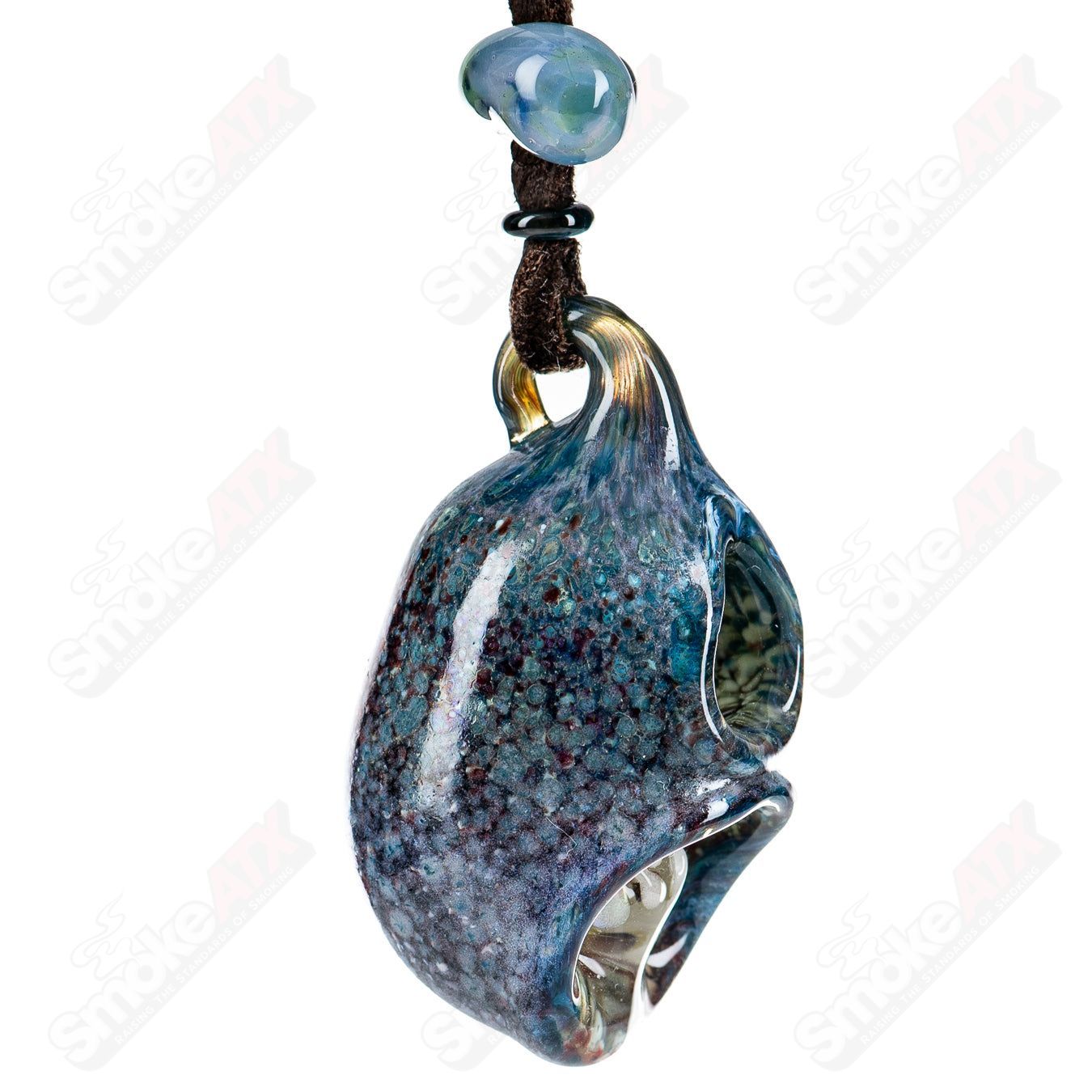Hide and Seek  Frog  Pendant Kengtaro Glass #1 - Smoke ATX 
