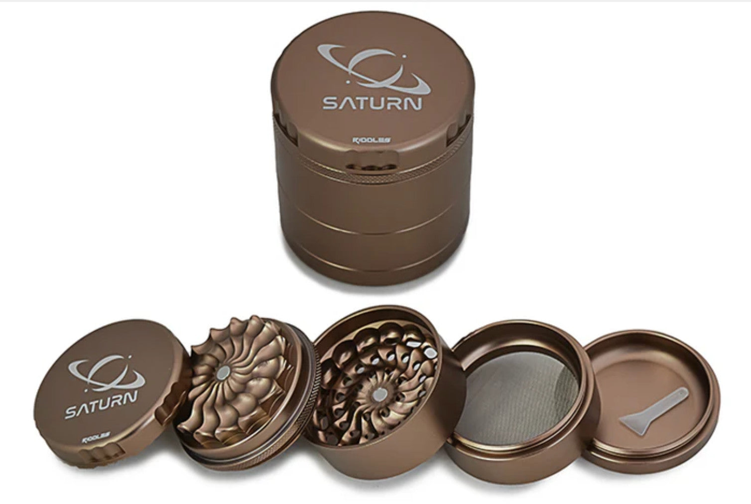 63mm 5pc Saturn Grinder Mill by Riddles - Smoke ATX 