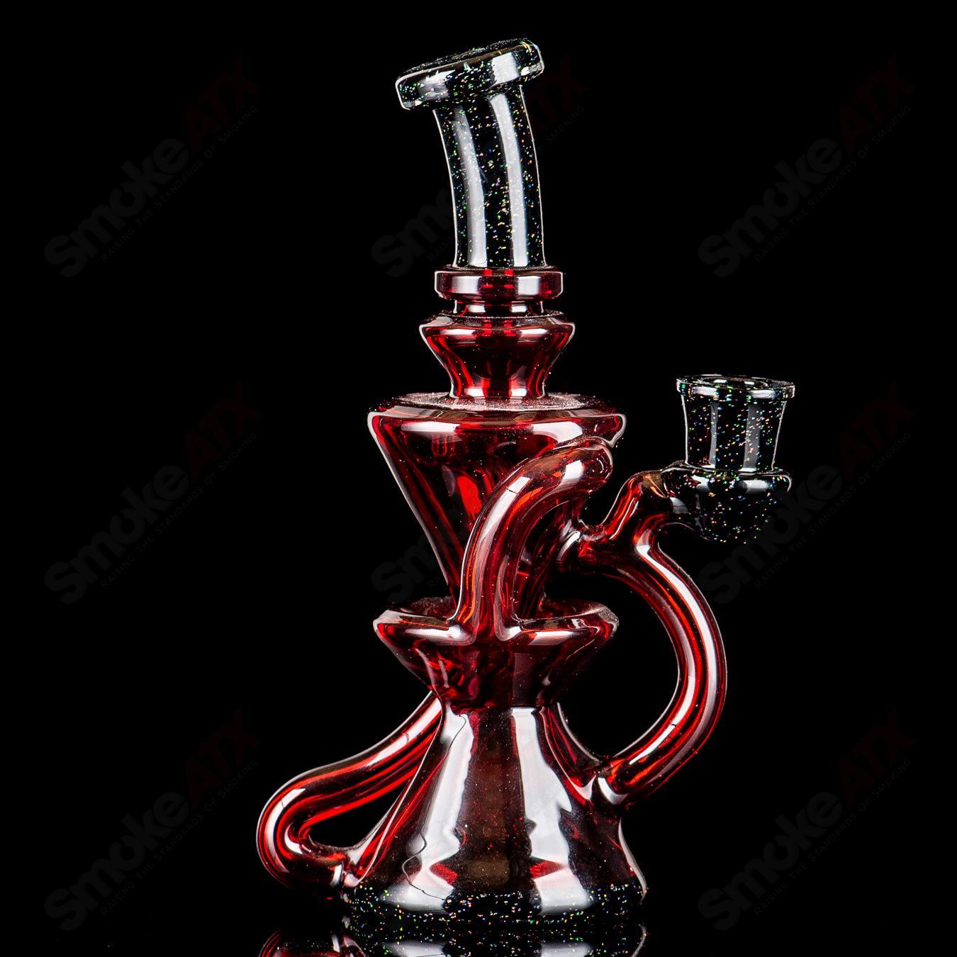 #1 Pomegranate & Black Crushed Opal Mini Recyler Captn Chronic - Smoke ATX