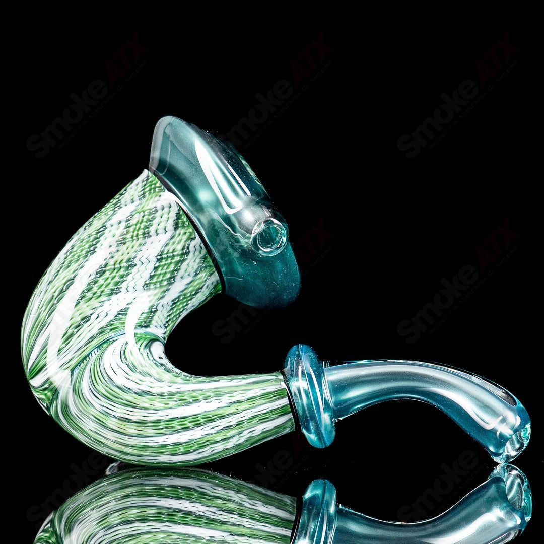 JMass Neptunium Sherlock glass pipe featuring a detailed design, perfect for smoking enthusiasts and collectors.