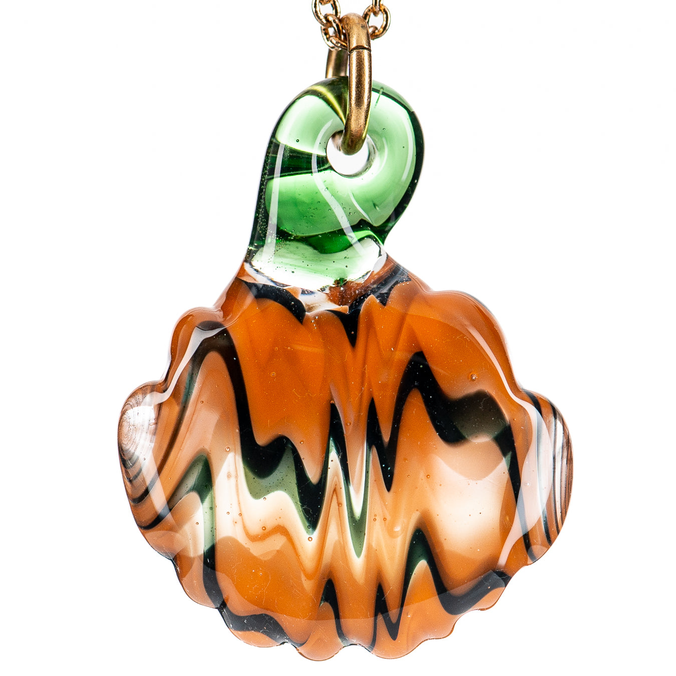 Jackolantern Necklace Indo Glass