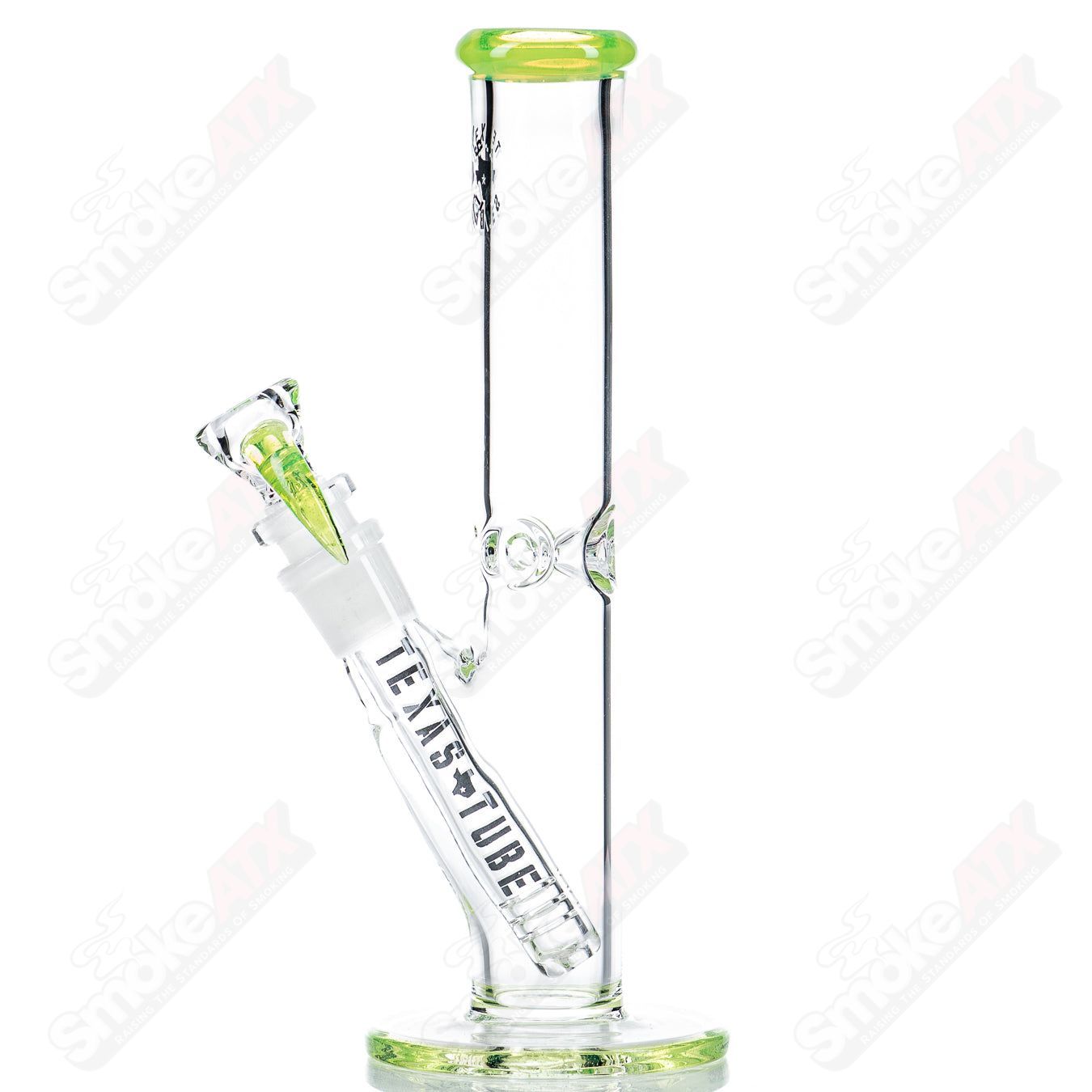 8.5in 14mm (Green Slyme) Straight Tube Texas Tubes - Smoke ATX 