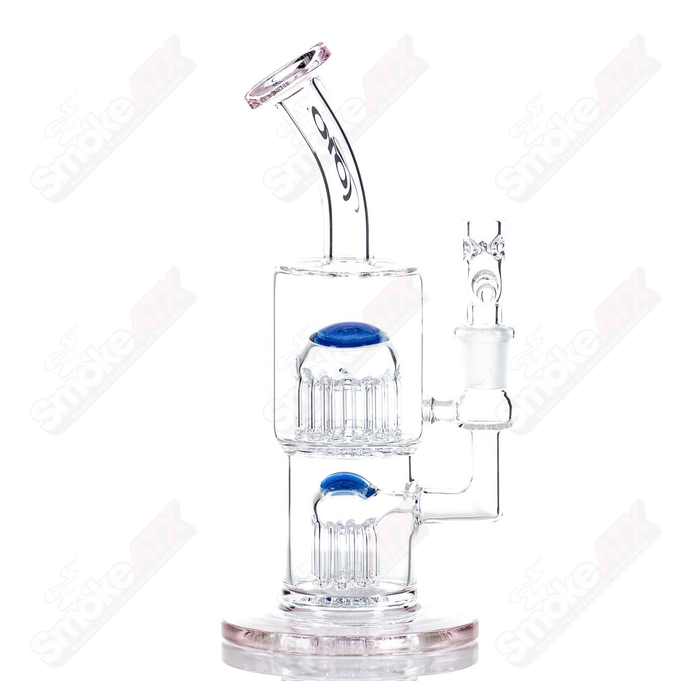 #1 14mm Double Macro XL with Color Accents by Toro Glass - Smoke ATX