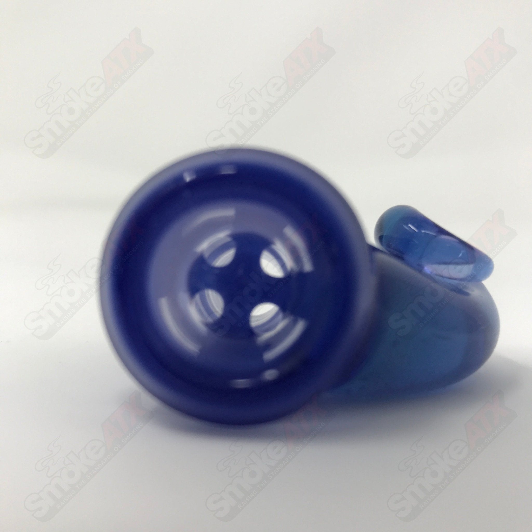 Light Cobalt Over Purple Satin UV Black T Glass 18mm Fully Worked Slide - Smoke ATX