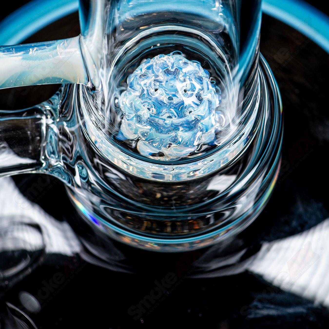 SOL-45 Lace Sphere + DC Set (Blue Stardust Over Ghost) SoL Glassworks - Smoke ATX