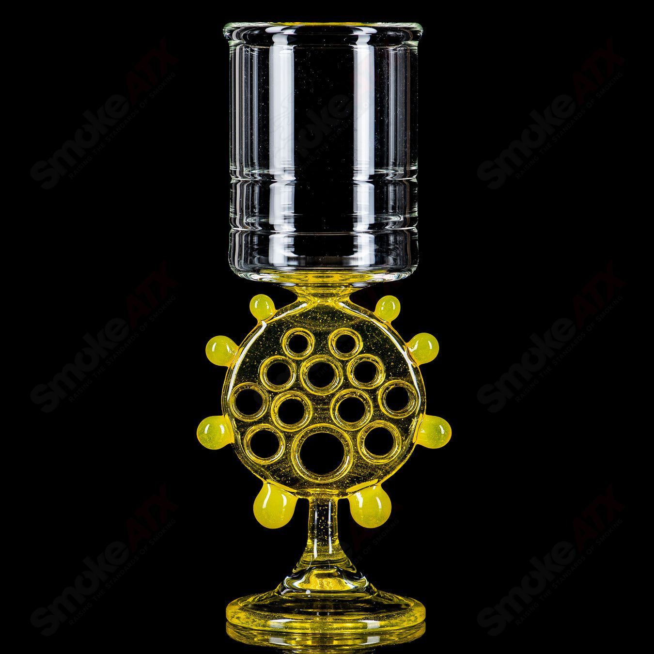 Swiss Perc - Nate Dizzle X Ben Belgrad - (UV) Footed Wine Goblet (Signed #1- 2016) - Smoke ATX