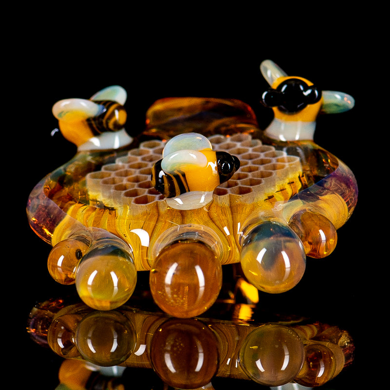 Large Honeycomb Drip Pendant by Joe P Glass - Smoke ATX