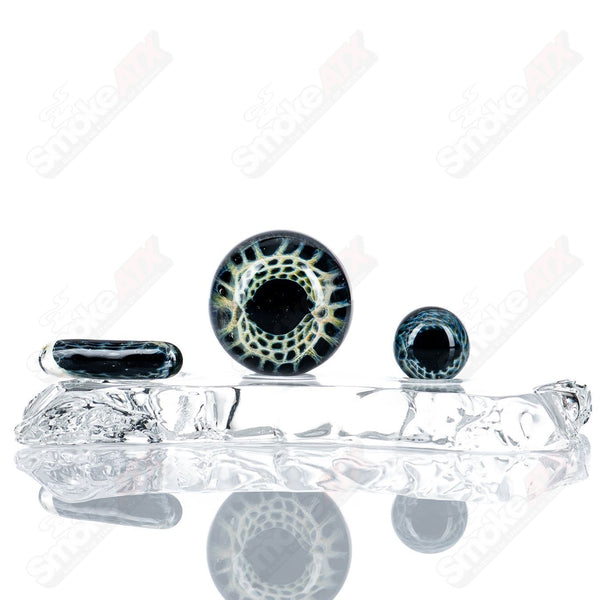 Black Magic Eye Slurper Set Indo Glass - Smoke ATX 