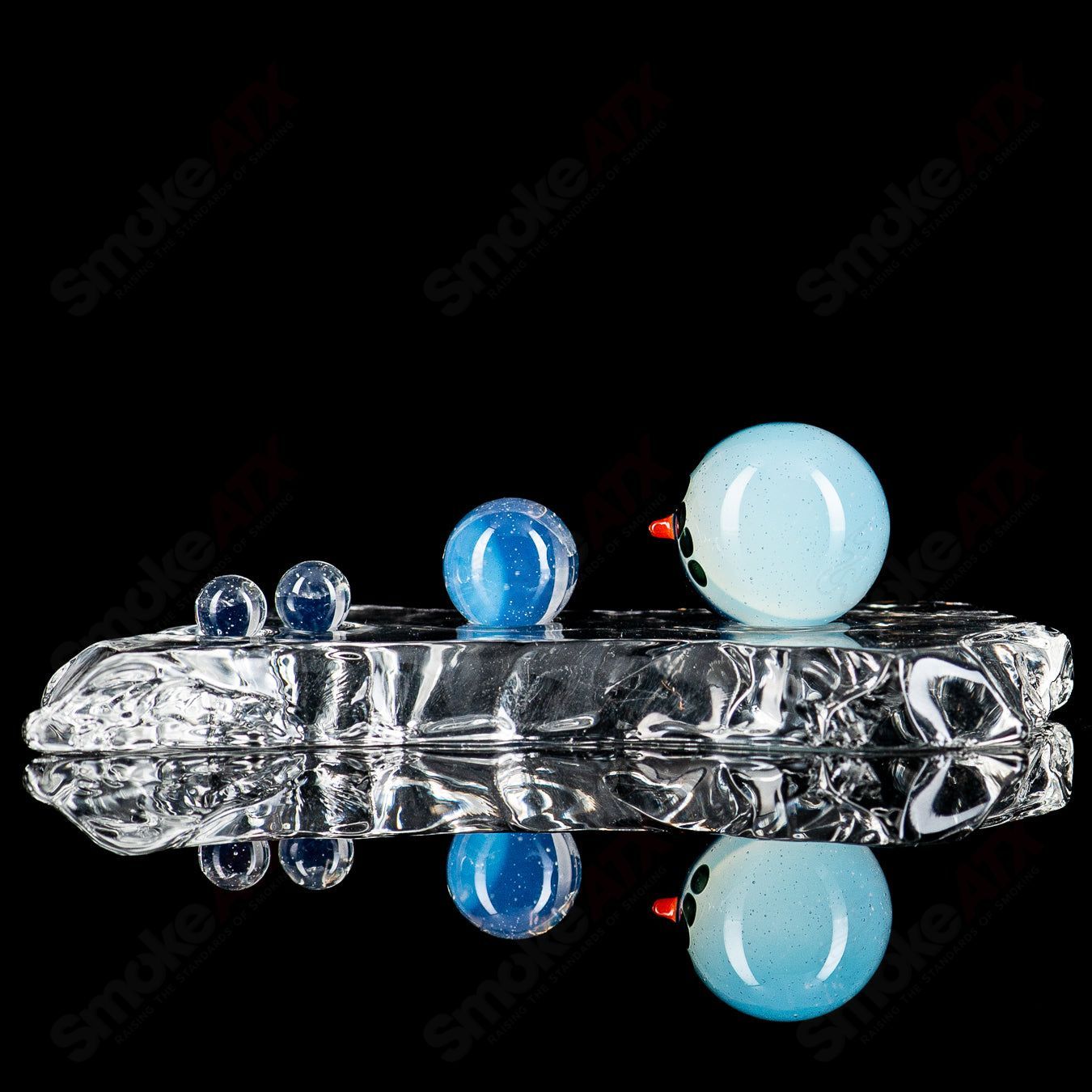 Snowman Slurper Set Indo Glass