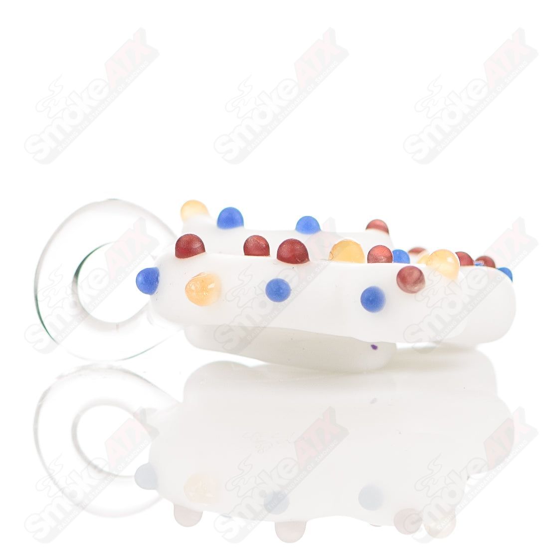 Mini White Animal Cookie Pendant w UV Dots Renee Patula - Smoke ATX