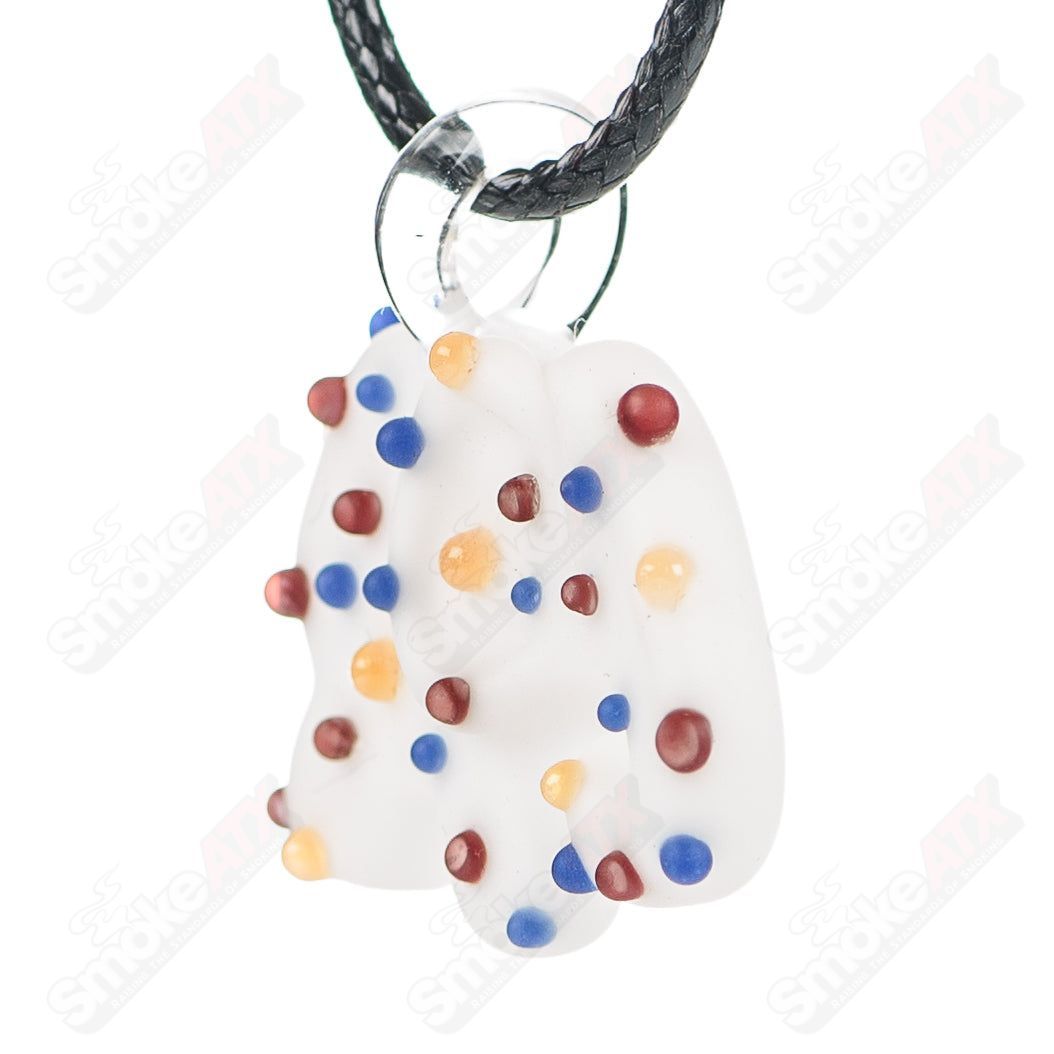 Mini White Animal Cookie Pendant w UV Dots Renee Patula - Smoke ATX