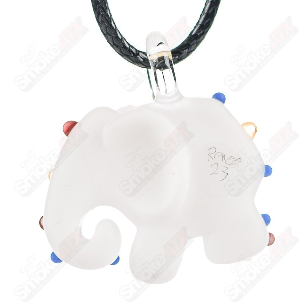 Mini White Animal Cookie Pendant w UV Dots Renee Patula - Smoke ATX