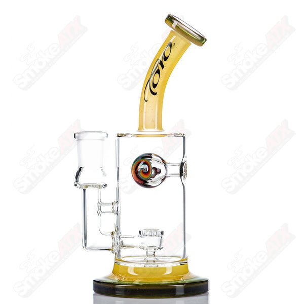 #1 14mm Jetperc Full Color Foot/Moothpiece by Toro Glass - Smoke ATX