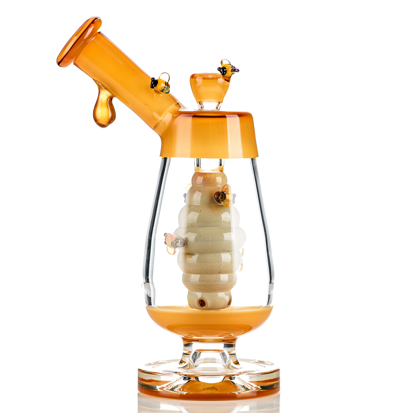 Honey Bubbler with Flower Bowl Joe P Glass