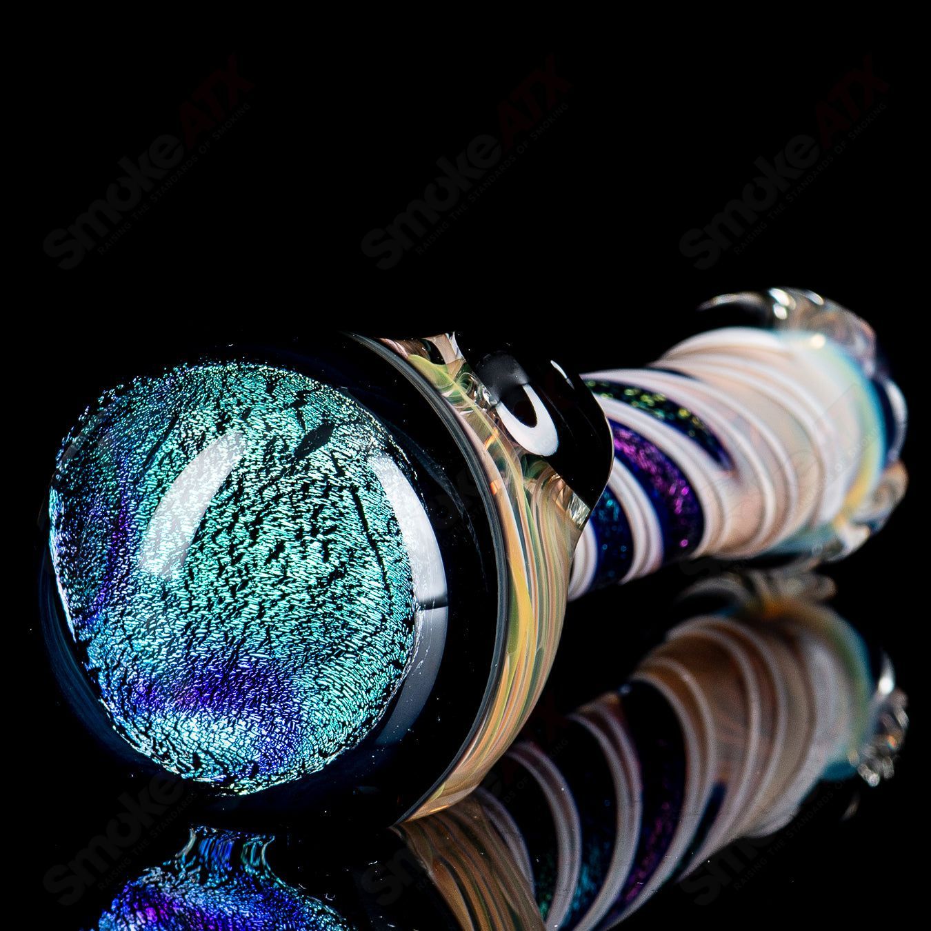#1 Solid Dichro Head Spoon by Talent Glass - Smoke ATX 