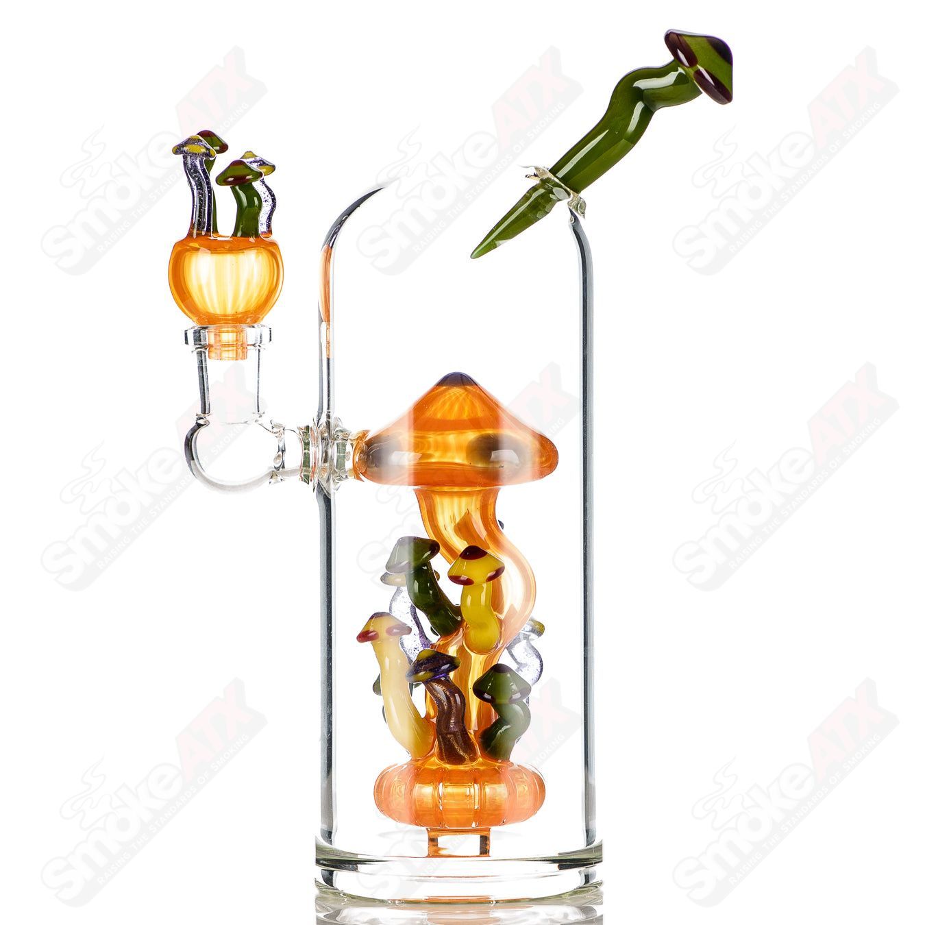 Mushroom Bottle Rig Charli Glass - Smoke ATX