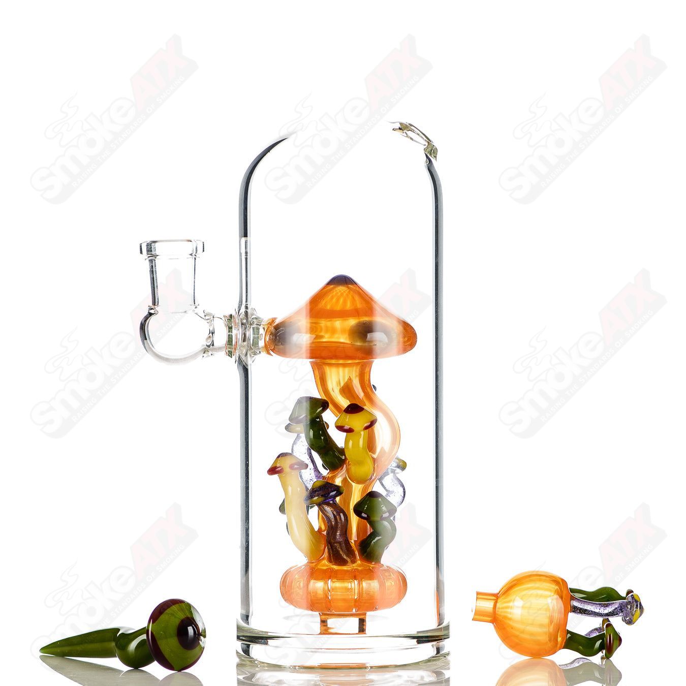 Mushroom Bottle Rig Charli Glass - Smoke ATX