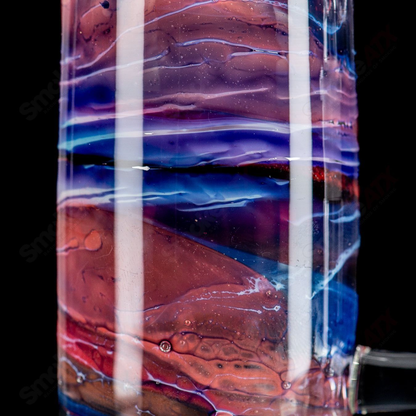 12.5" Purple Blue White Apolocoline Straight Tube w/14m Bowl Dirty Rico Glass x Nobody Glass