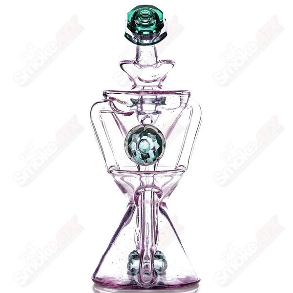 #3 Faceted Two & Through Full-Size Recycler w/ Opal by Captn Chronic - Smoke ATX