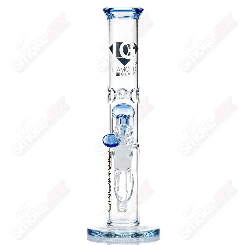 12" 6-Arm Straight Tube (Blue Violet) Diamond Glass - Smoke ATX 