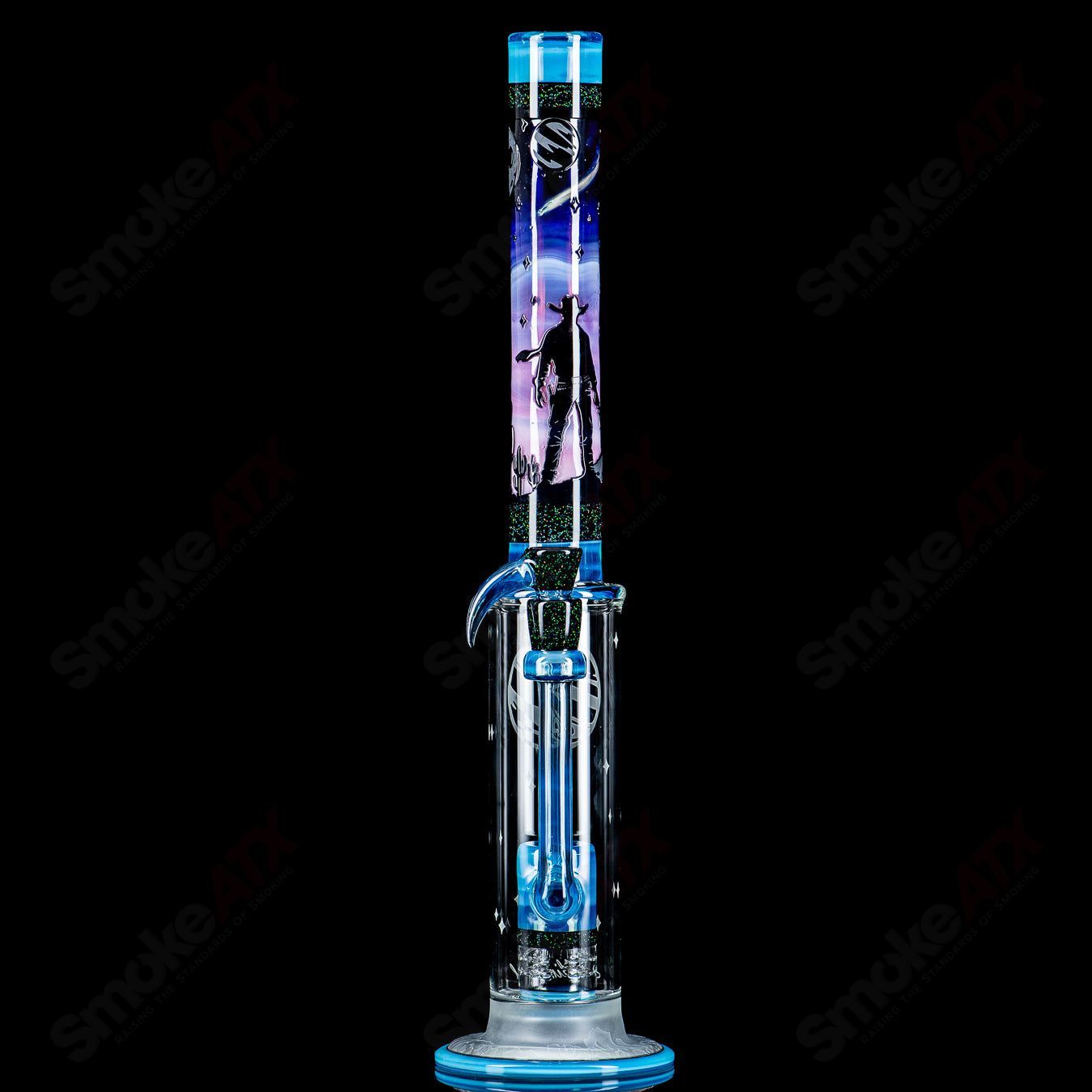 #1 Straight Tube w/ Gridded Percs by Subliminal Glass - Smoke ATX 