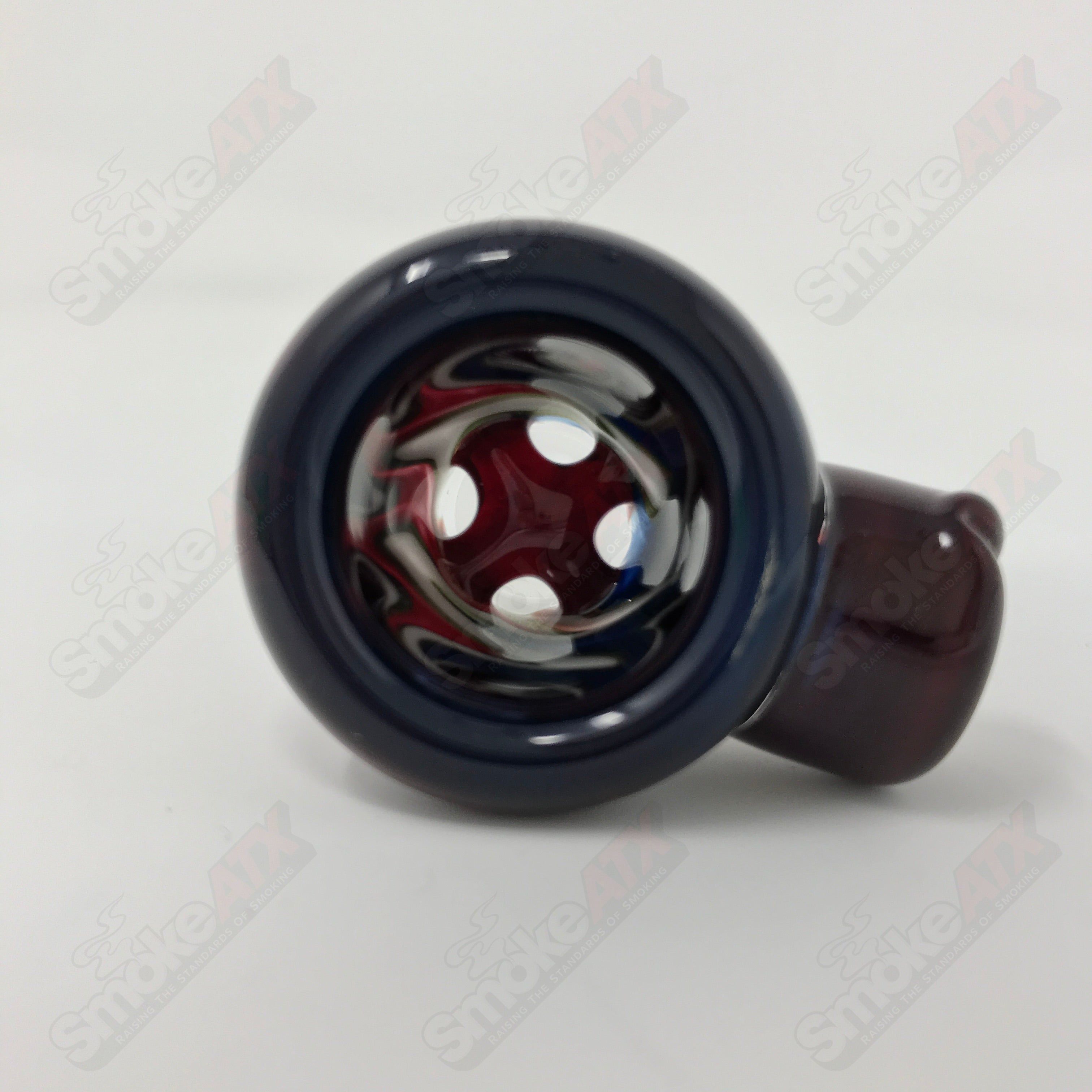 #7 18mm Full Accent Linework  Slide Black T Glass - Smoke ATX 