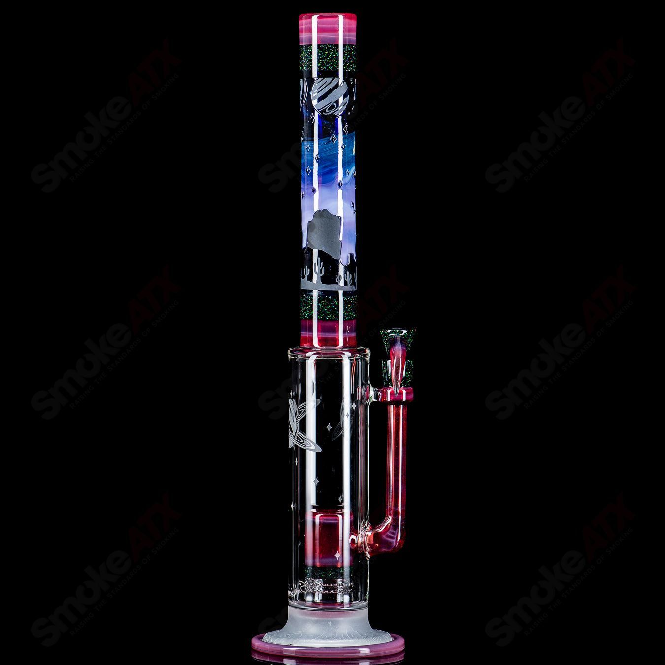 #2 Straight Tube w/ Gridded Percs by Subliminal Glass - Smoke ATX 