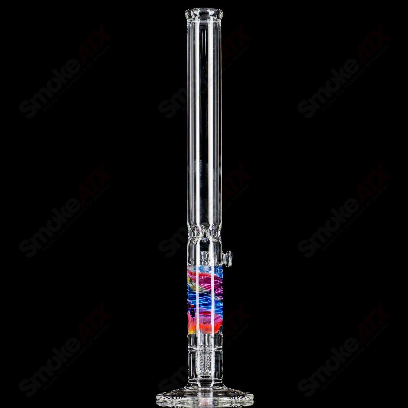 20" Rainbow  Fade Apolocoline Straight Tube w/14m Bowl by Dirty Rico Glass x Nobody Glass - Smoke ATX 
