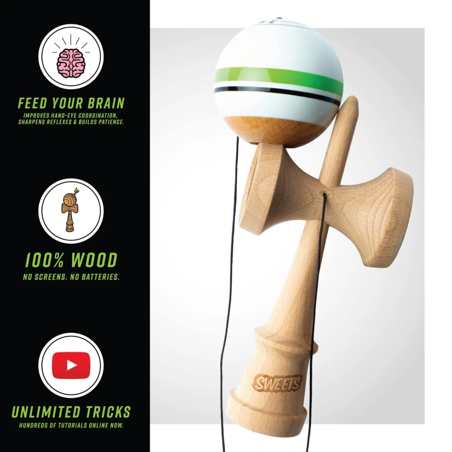 Home Team Prime Sport Stripe Sweets Kendama - Smoke ATX 