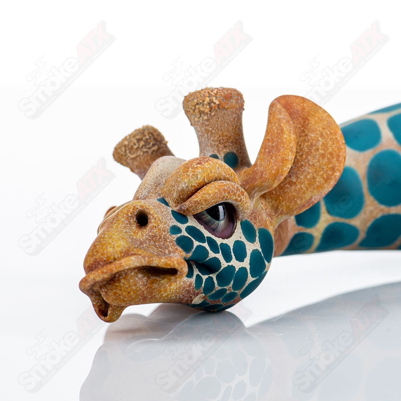 Bent Neck Giraffe Puffco Top by Robertson Glass - Smoke ATX 