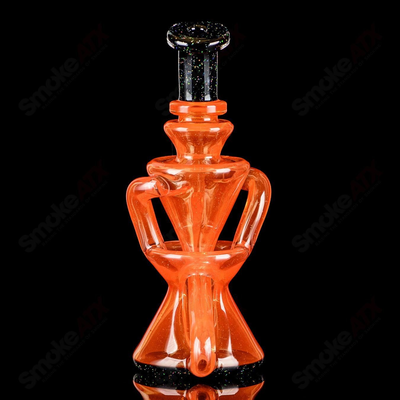 Orange & Black Crushed Opal Mini Recyler Captn Chronic - Smoke ATX