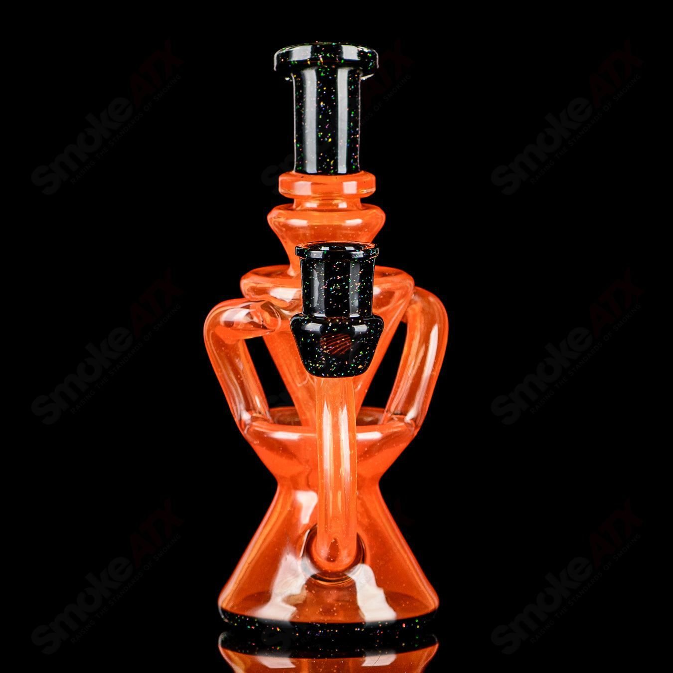 Orange & Black Crushed Opal Mini Recyler Captn Chronic - Smoke ATX