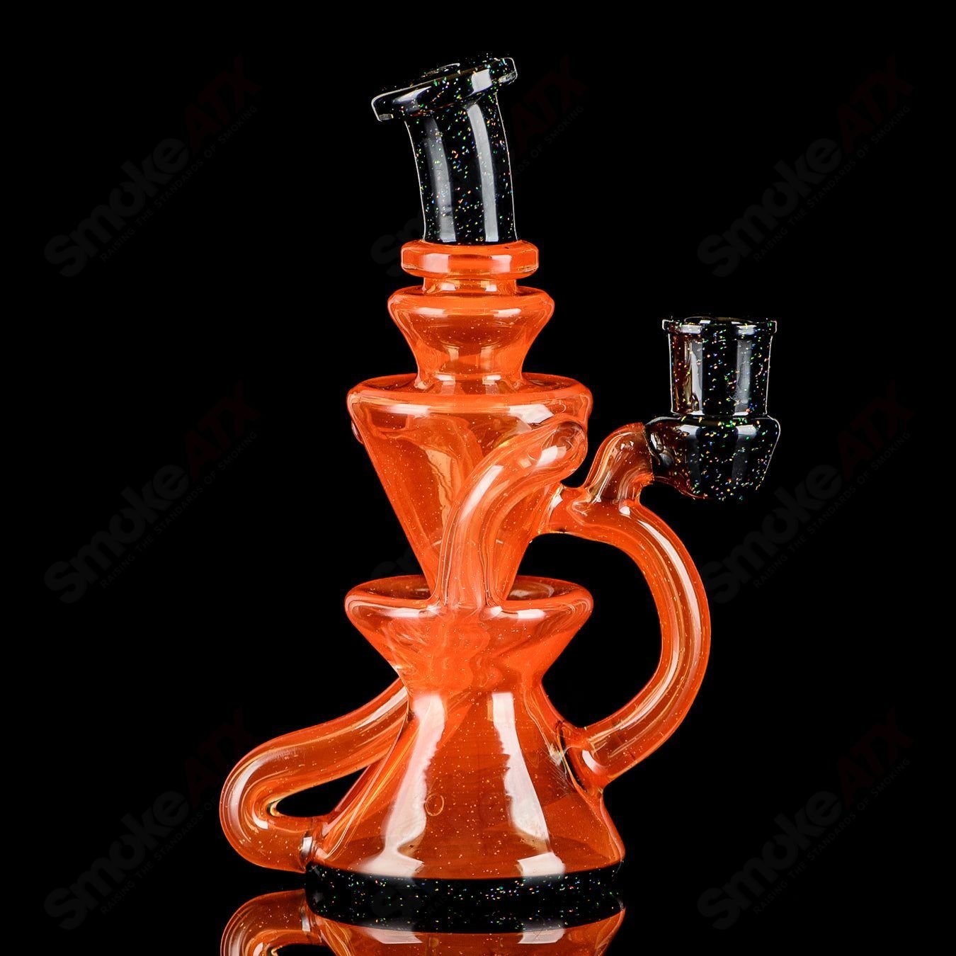 Orange & Black Crushed Opal Mini Recyler Captn Chronic - Smoke ATX