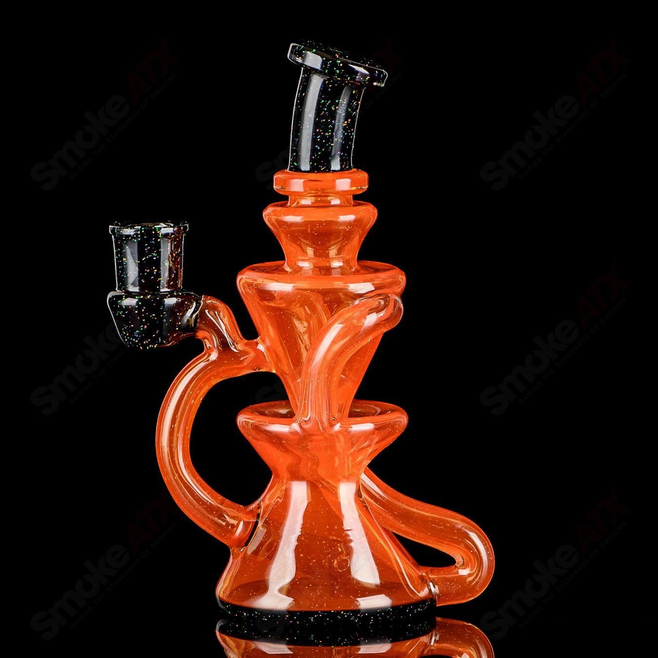 Orange & Black Crushed Opal Mini Recyler Captn Chronic - Smoke ATX
