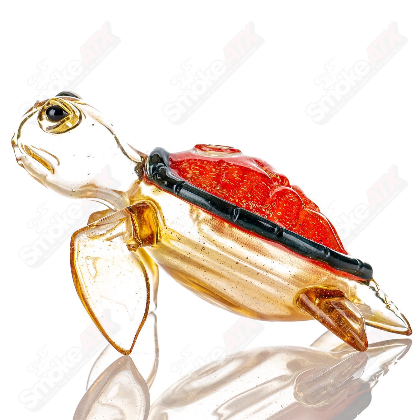 Orange Dichro Honu Sea Turle Rig Turtle Time Glass - Smoke ATX