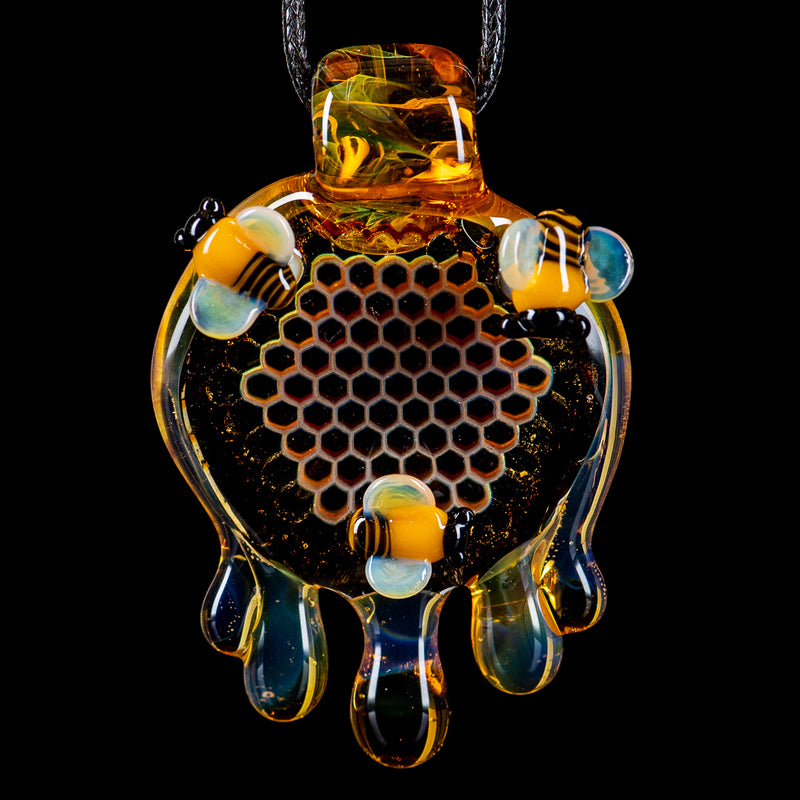Large Honeycomb Drip Pendant by Joe P Glass - Smoke ATX