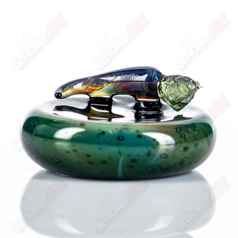 Shooting Star W/ Tektite Pendant by Cdot Glass - Smoke ATX