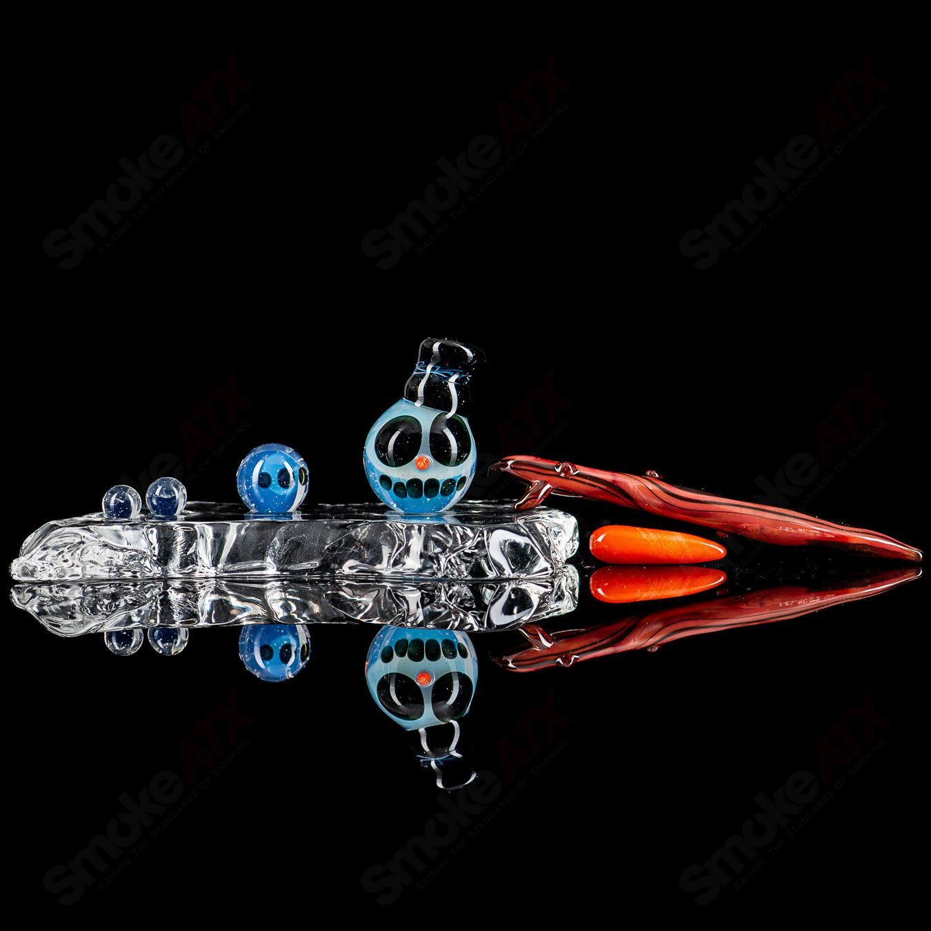 Snowman Slurper Set Indo Glass