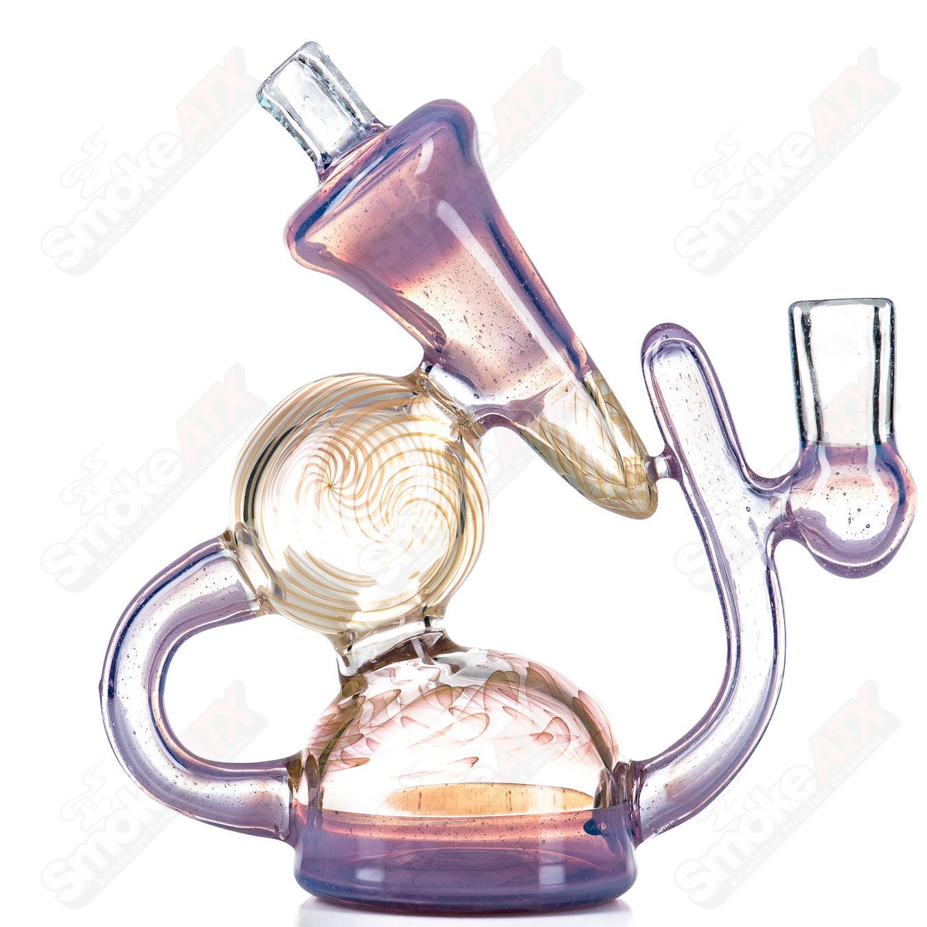 Pink Slime & Fume Recycler by King Leo Glass - Smoke ATX
