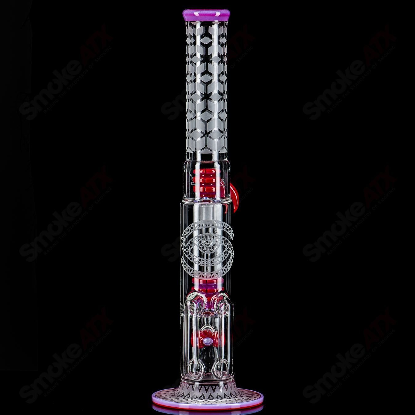(Pink Slyme) 2x2 Fusion Perc Tube by Subliminal Glass - Smoke ATX