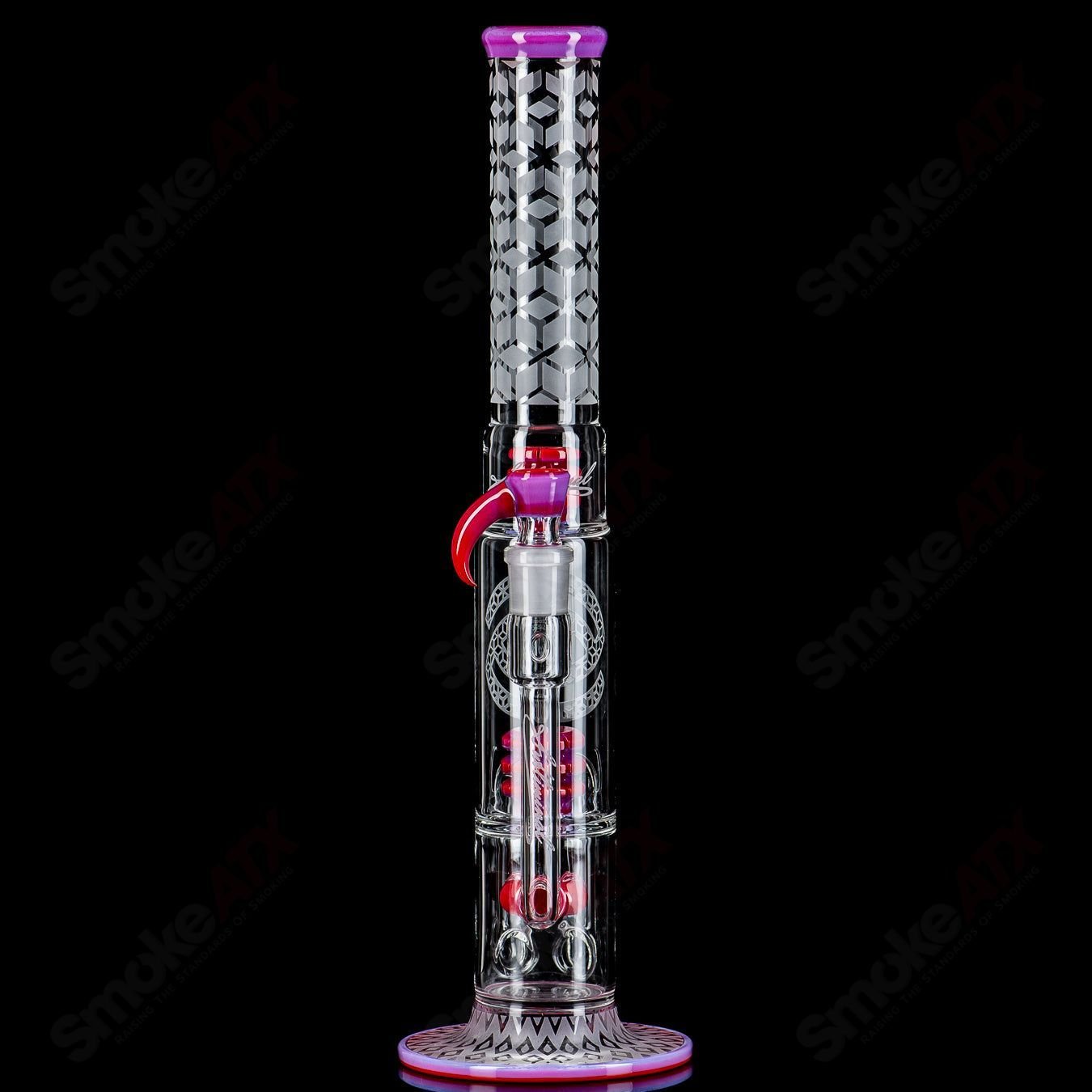 (Pink Slyme) 2x2 Fusion Perc Tube by Subliminal Glass - Smoke ATX