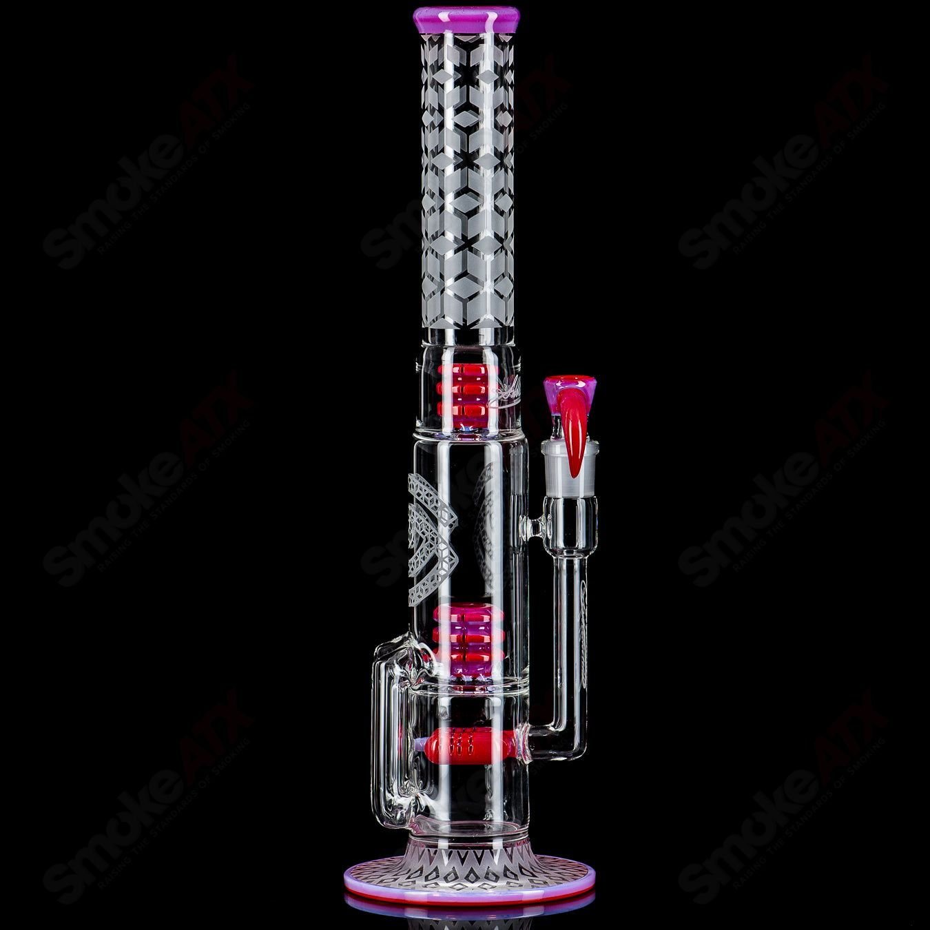 (Pink Slyme) 2x2 Fusion Perc Tube by Subliminal Glass - Smoke ATX