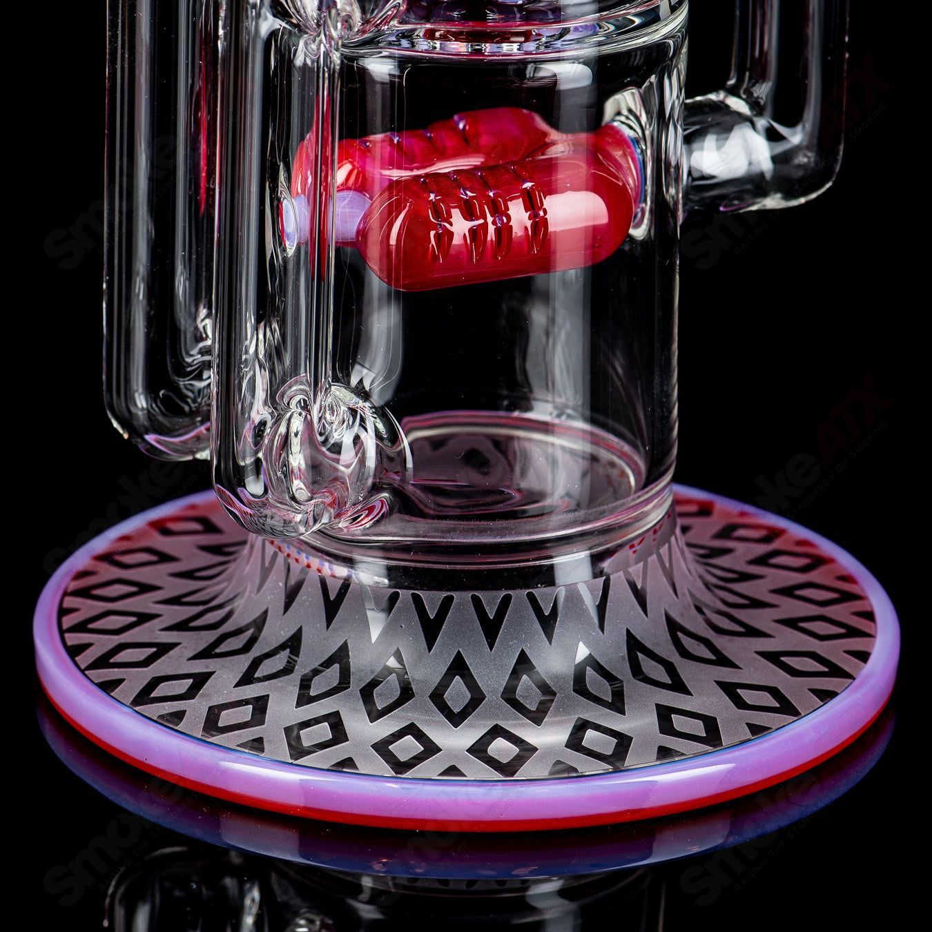 (Pink Slyme) 2x2 Fusion Perc Tube by Subliminal Glass - Smoke ATX