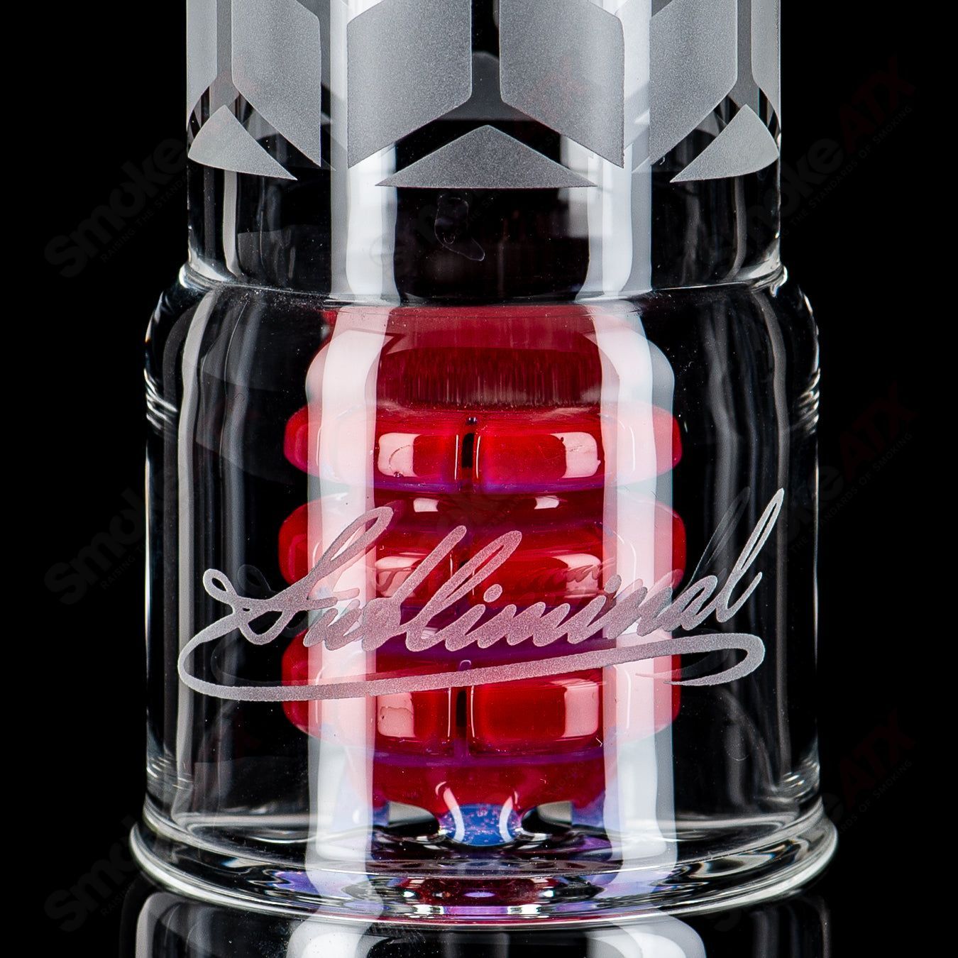 (Pink Slyme) 2x2 Fusion Perc Tube by Subliminal Glass - Smoke ATX