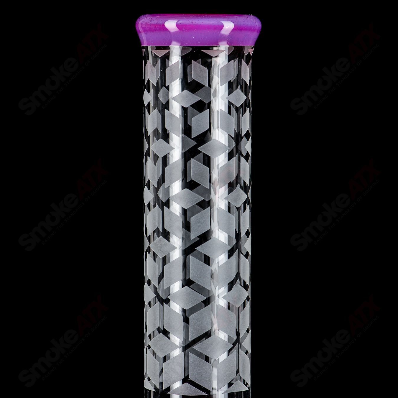 (Pink Slyme) 2x2 Fusion Perc Tube by Subliminal Glass - Smoke ATX