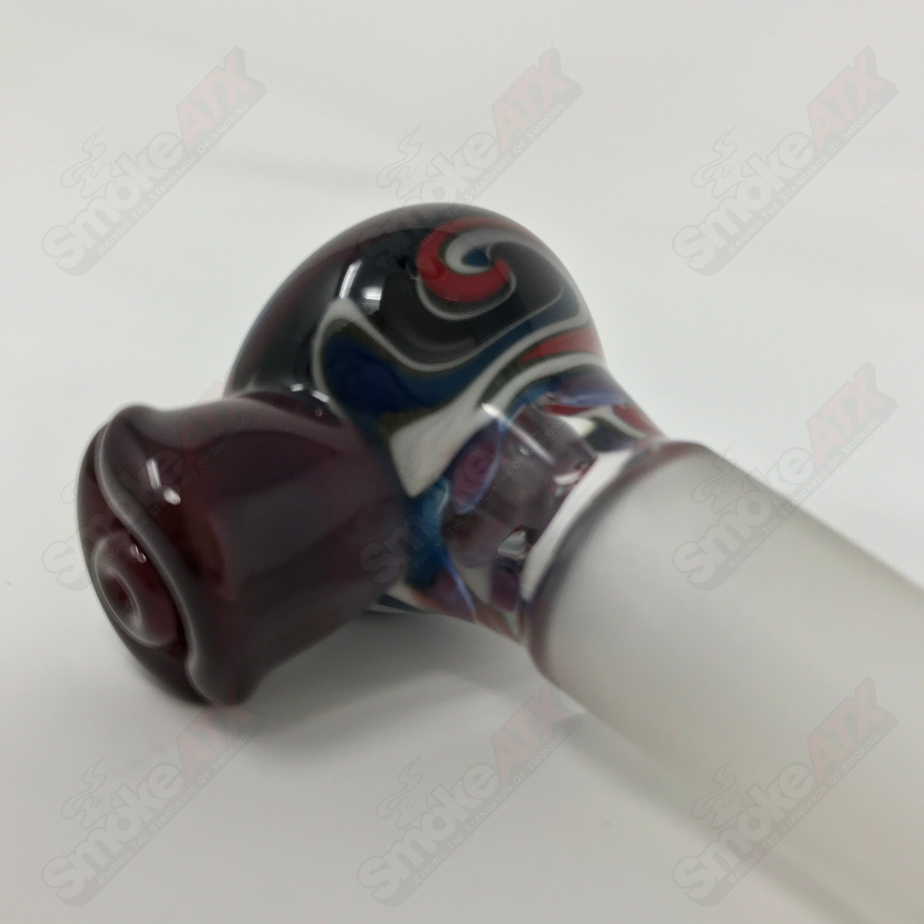 #7 18mm Full Accent Linework  Slide Black T Glass - Smoke ATX 
