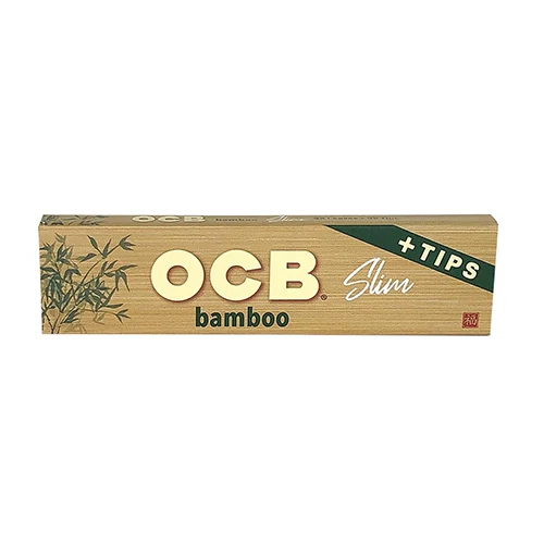 1 1/4 Slim Bamboo Rolling Papers w Tips OCB