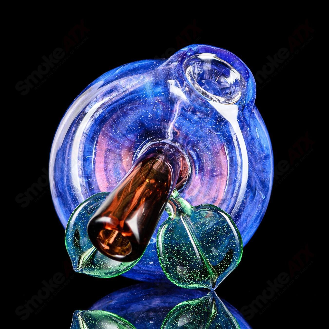Purple Apple Rig w/ Worm Dabber Pouch Glass - Smoke ATX